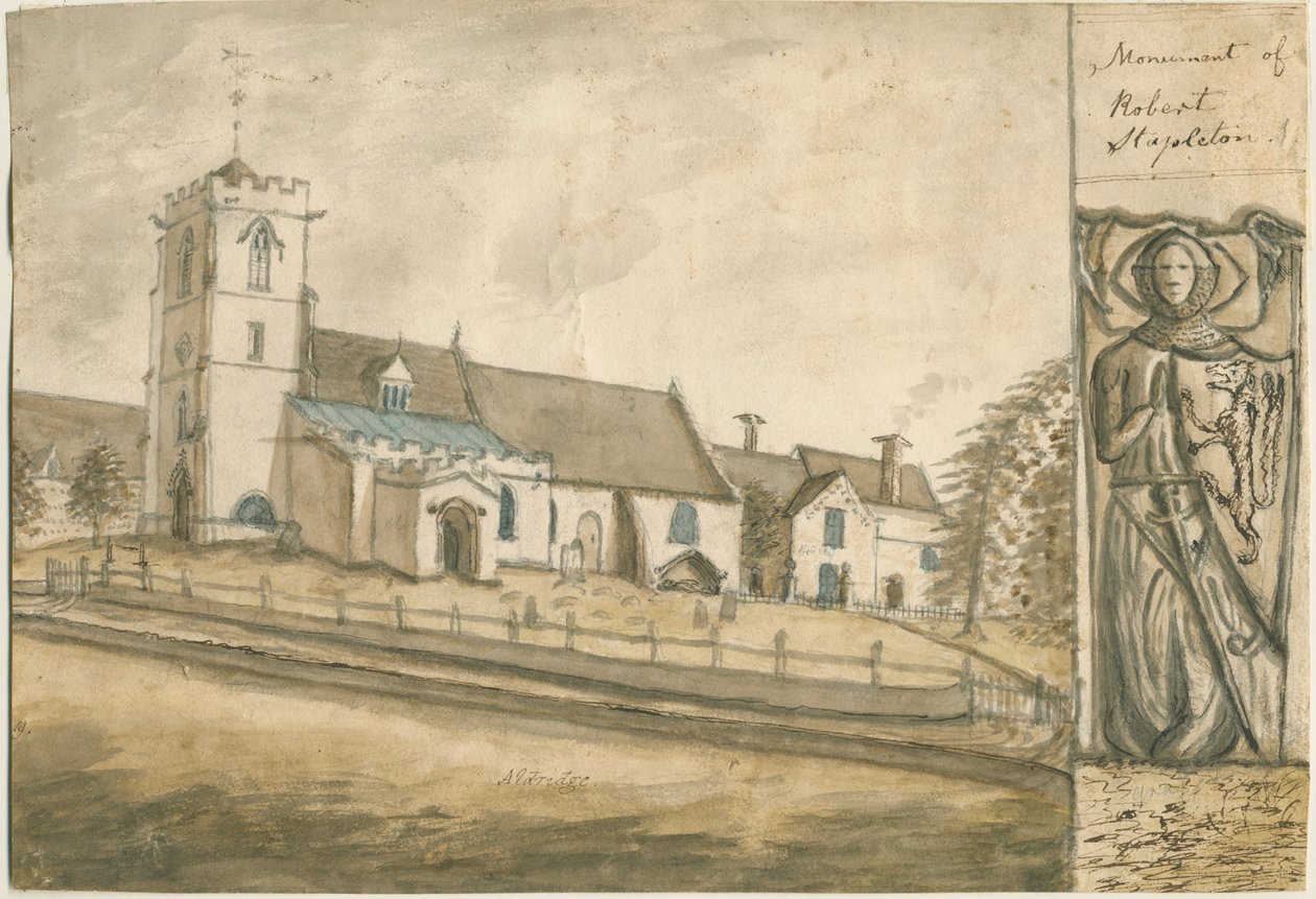 奥尔德里奇教堂：水彩画，nd [1762-1802]（绘画） 作者 斯蒂宾肖