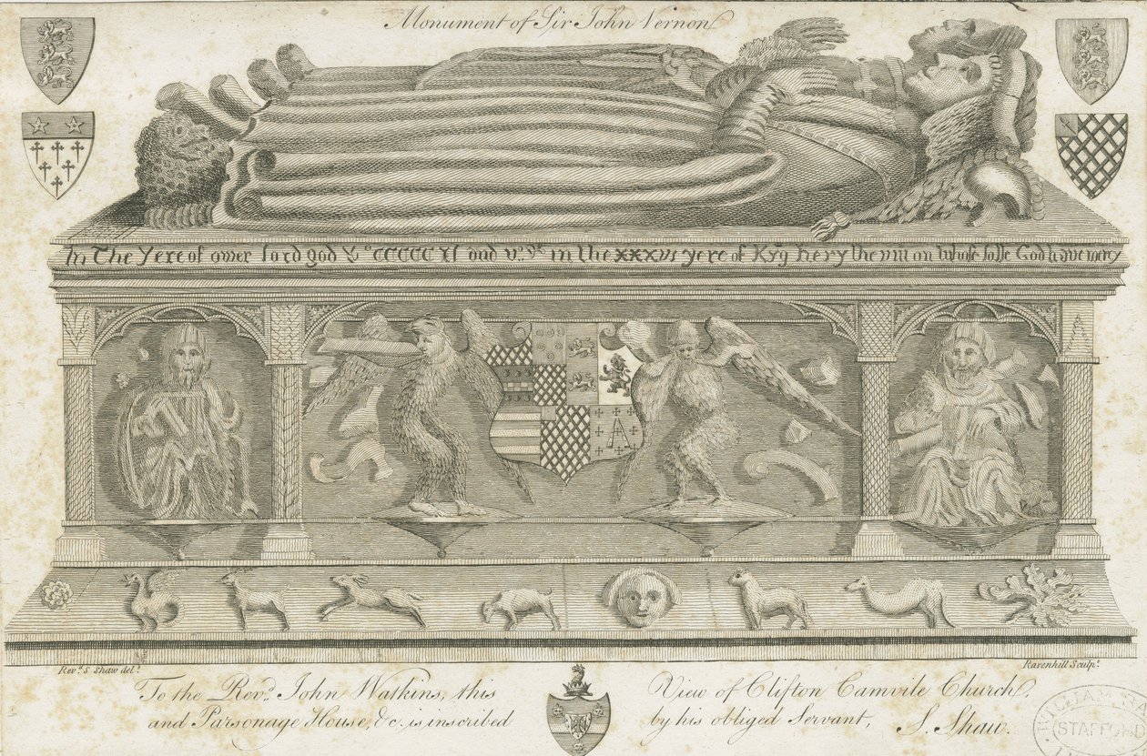 克利夫顿·坎普维尔教堂-弗农纪念碑：版画，[1762-1802] 作者 斯蒂宾肖