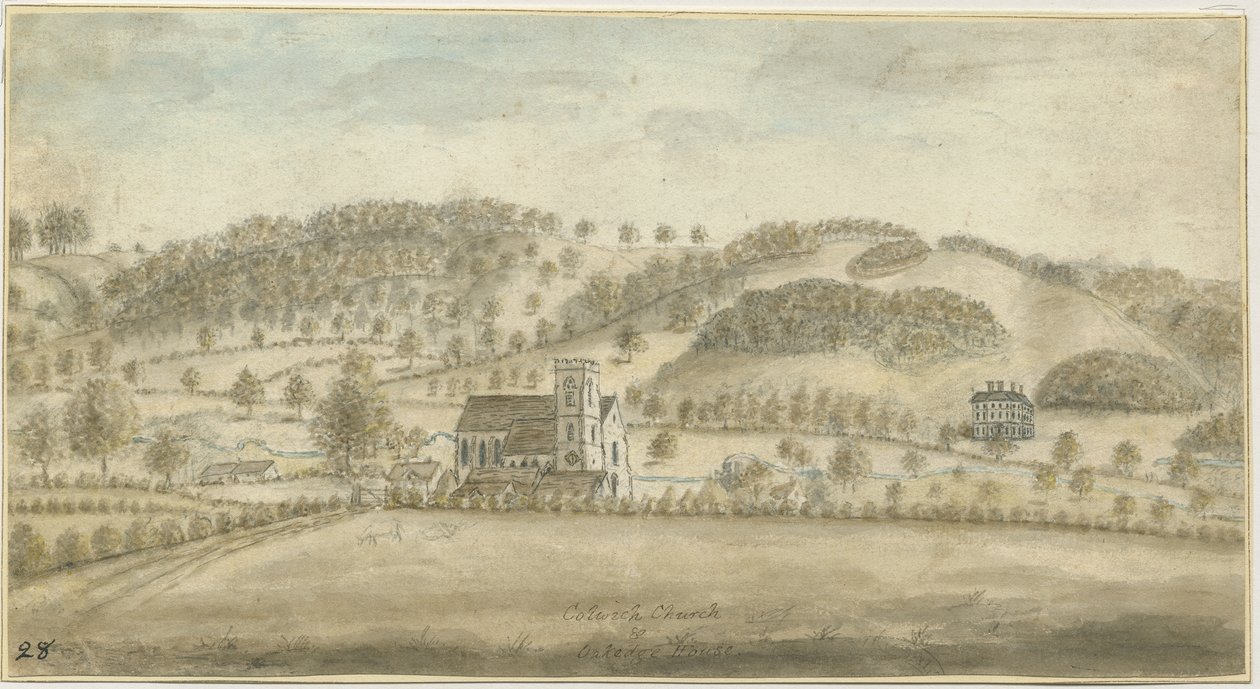 科尔维奇教堂和奥奇奇故居：水彩画，nd [1762-1802]（绘画） 作者 斯蒂宾肖