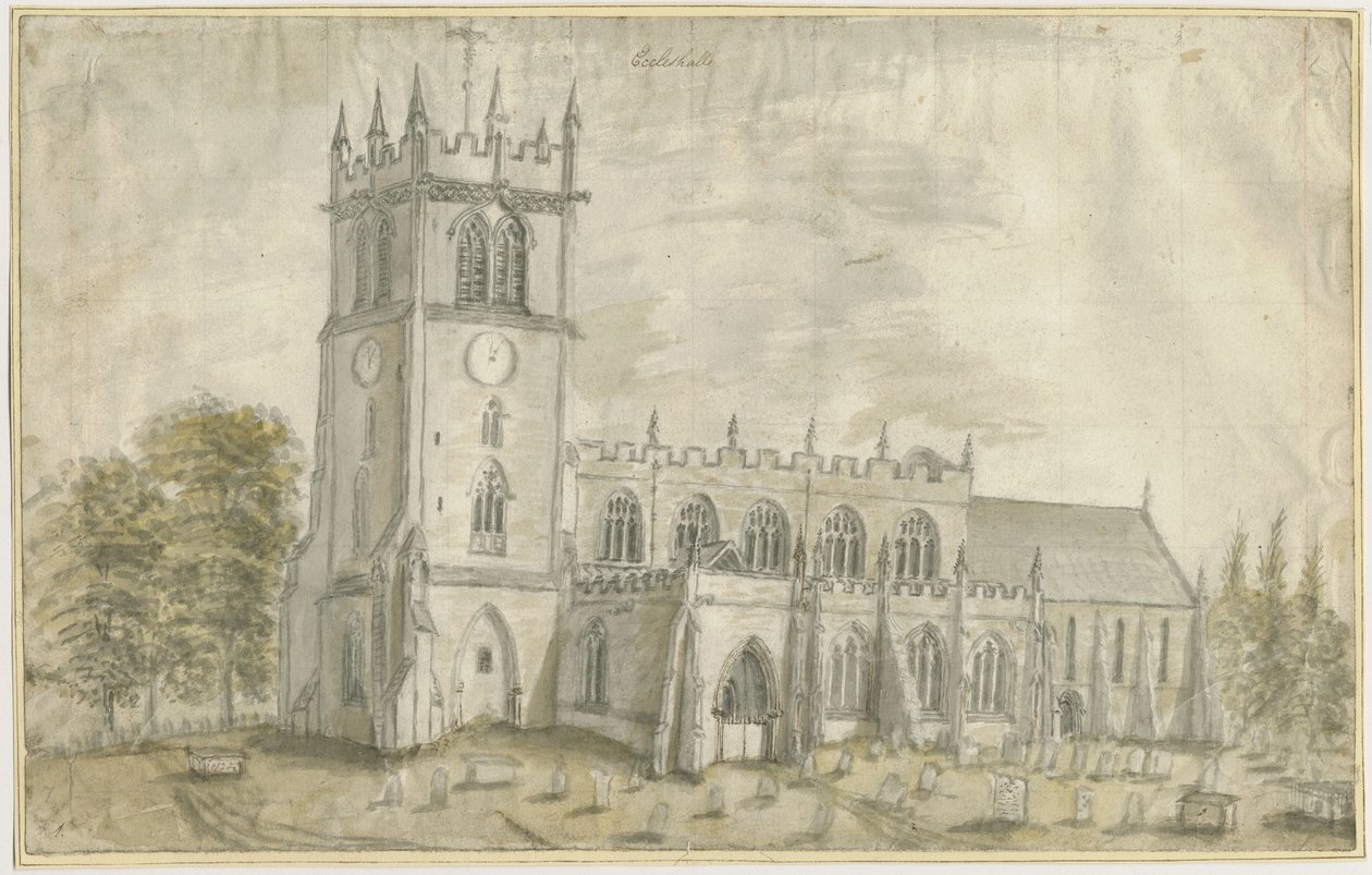 Eccleshall教堂：水彩画，nd [1762-1802] 作者 斯蒂宾肖