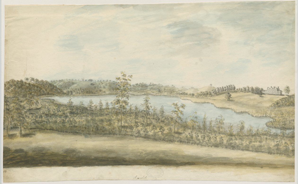 Forton-Aqualate Hall：水彩画，nd [1762-1802] 作者 斯蒂宾肖