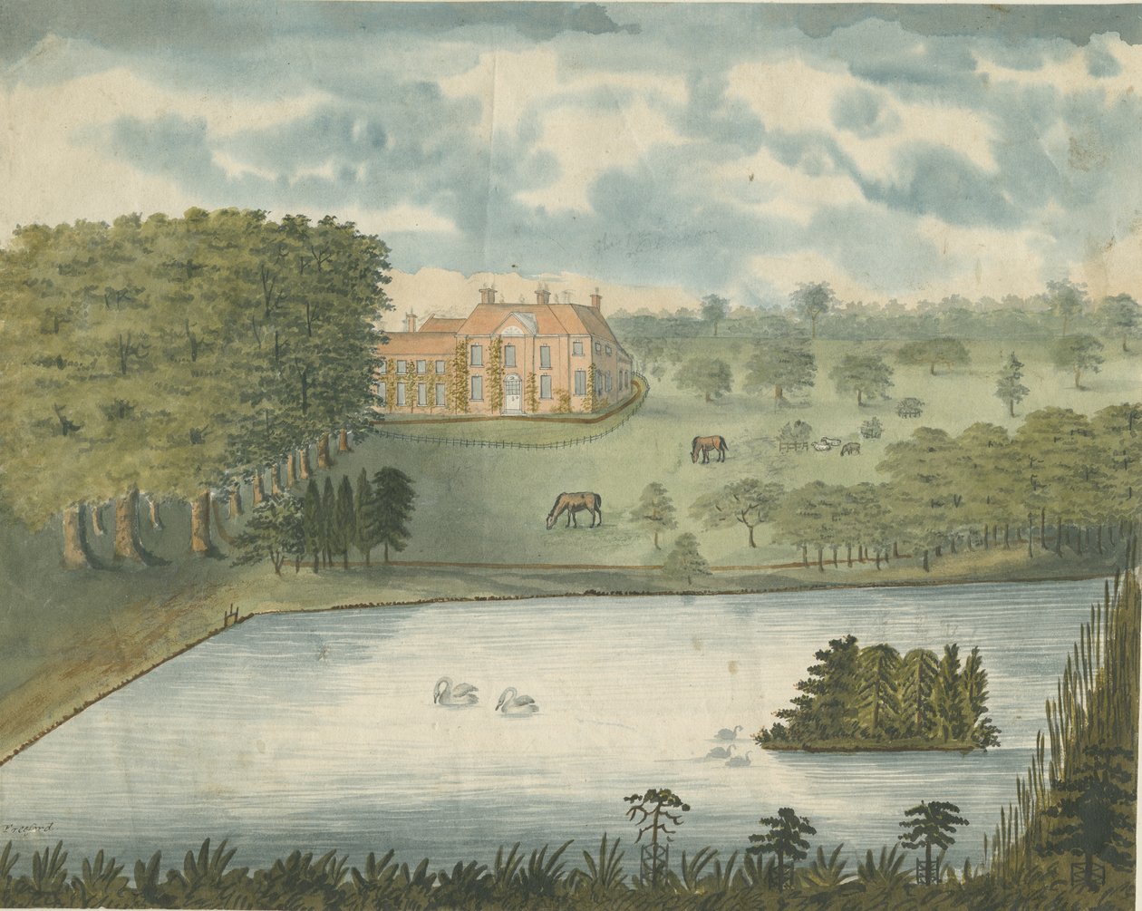 Freeford Hall：水彩画，nd [1762-1802] 作者 斯蒂宾肖