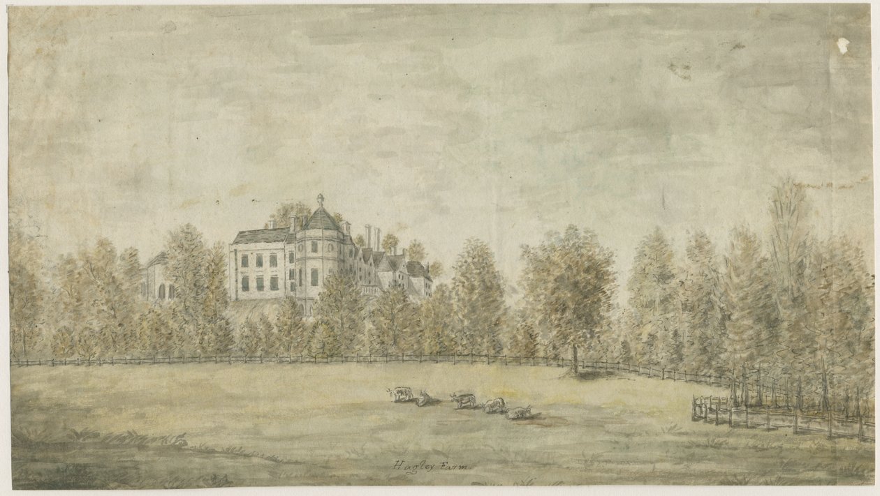哈格利·霍尔（Hagley Hall）：水彩画，nd [1795] 作者 斯蒂宾肖