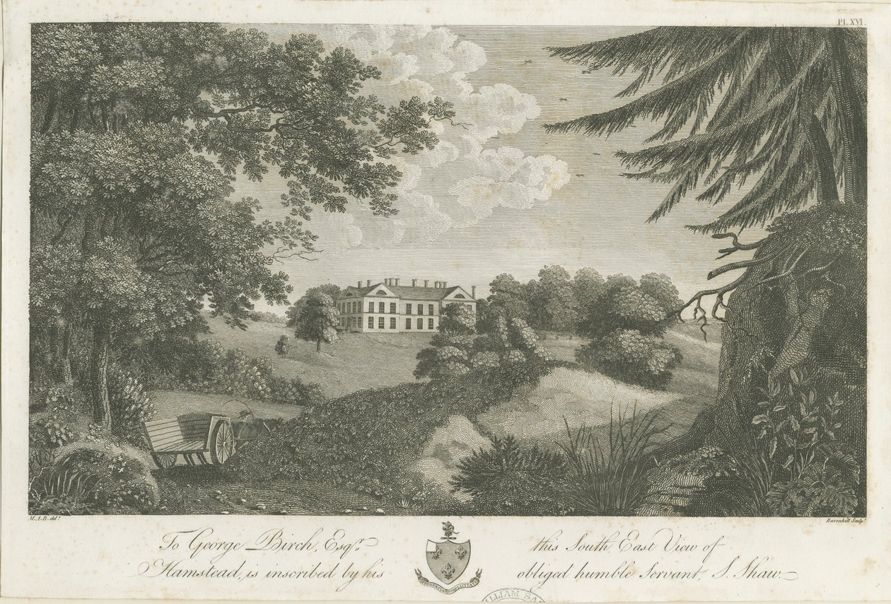 哈姆斯特德·霍尔（Hamstead Hall）：版画，[1762-1802]（印刷） 作者 斯蒂宾肖