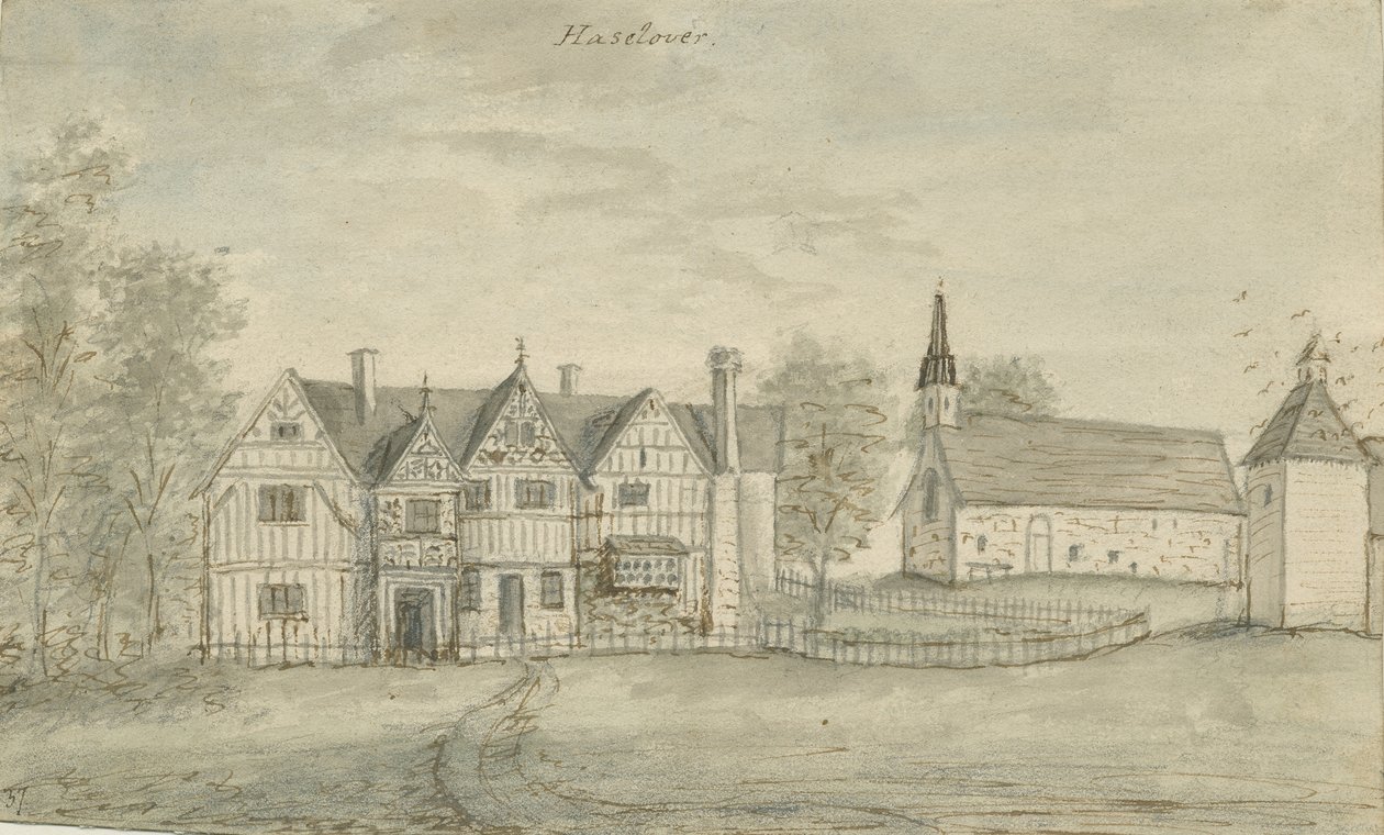 Haselour教堂：水彩画，nd [1797] 作者 斯蒂宾肖