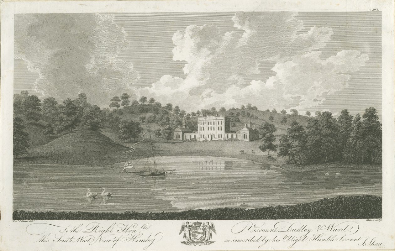 希姆利·霍尔（Himley Hall）：雕刻版，[1762-1798] 作者 斯蒂宾肖