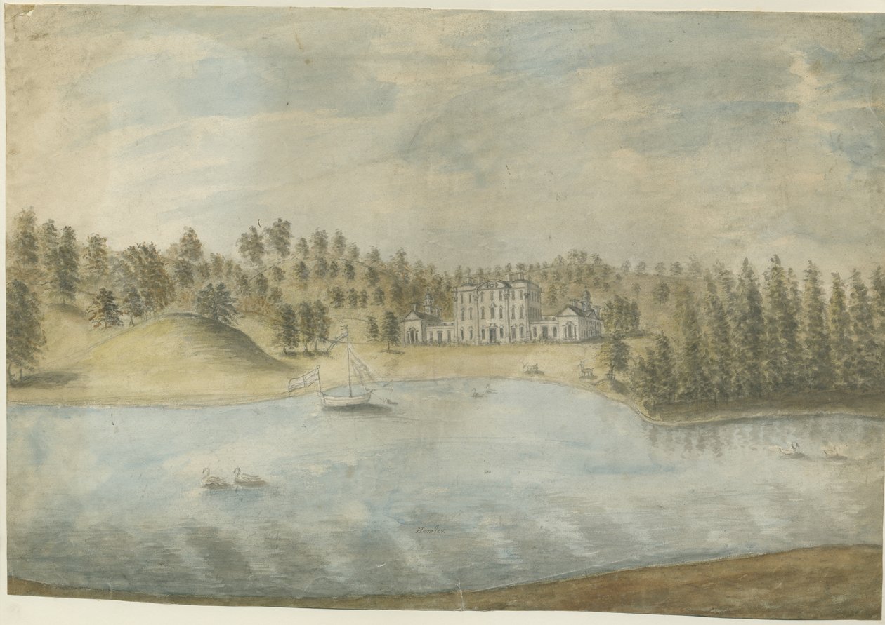 Himley Hall：水彩画，作品编号[1762-1798] 作者 斯蒂宾肖