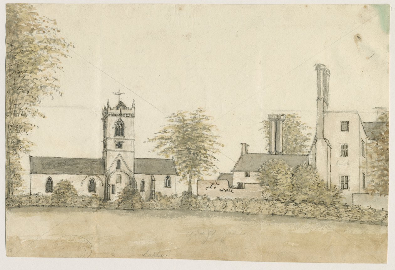 拉普利教堂：水彩画，nd [1762-1802] 作者 斯蒂宾肖