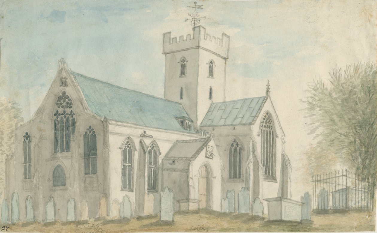 利教堂：水彩画，nd [c 1795] 作者 斯蒂宾肖