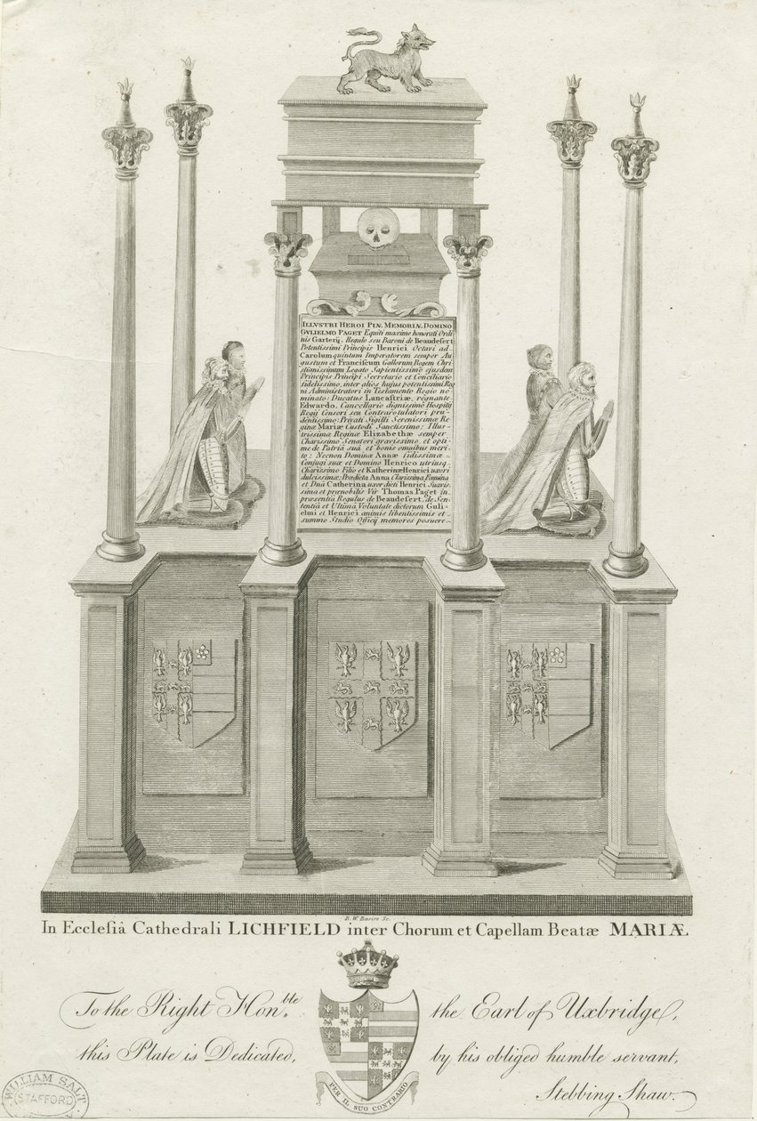 利奇菲尔德大教堂-威廉·佩吉特墓：版画，nd [1762-1798]（印刷） 作者 斯蒂宾肖