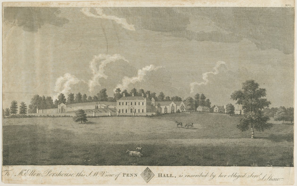 佩恩·霍尔（Penn Hall）：雕刻，nd [18世纪末]（印刷） 作者 斯蒂宾肖