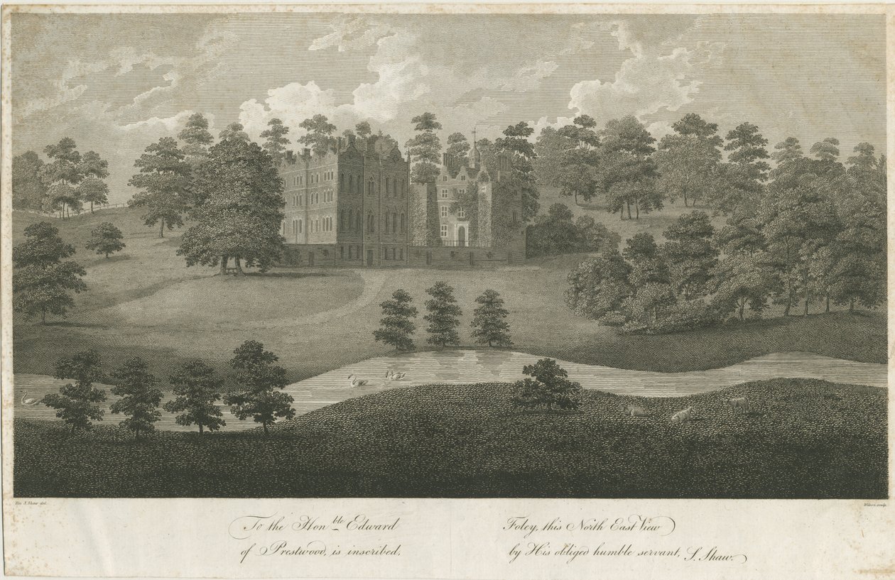 普雷斯特伍德·霍尔（Prestwood Hall）：雕刻，编号[1762-1802]（印刷） 作者 斯蒂宾肖