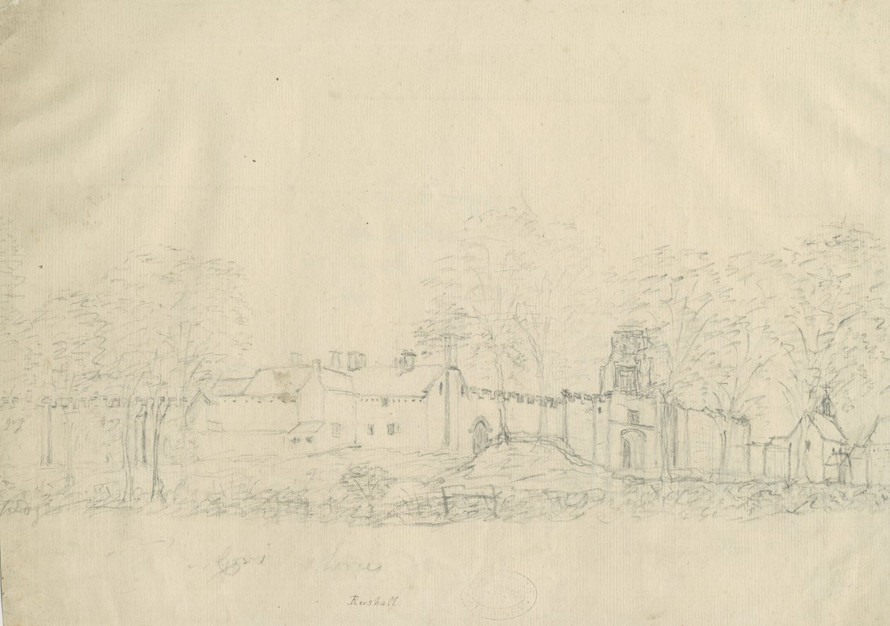 Rushall Castle - Hall：铅笔绘画，编号[1762-1802]（绘画） 作者 斯蒂宾肖