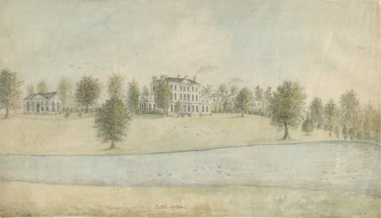 Shenstone-Little Aston Hall：水彩画，nd [1762-1802] 作者 斯蒂宾肖