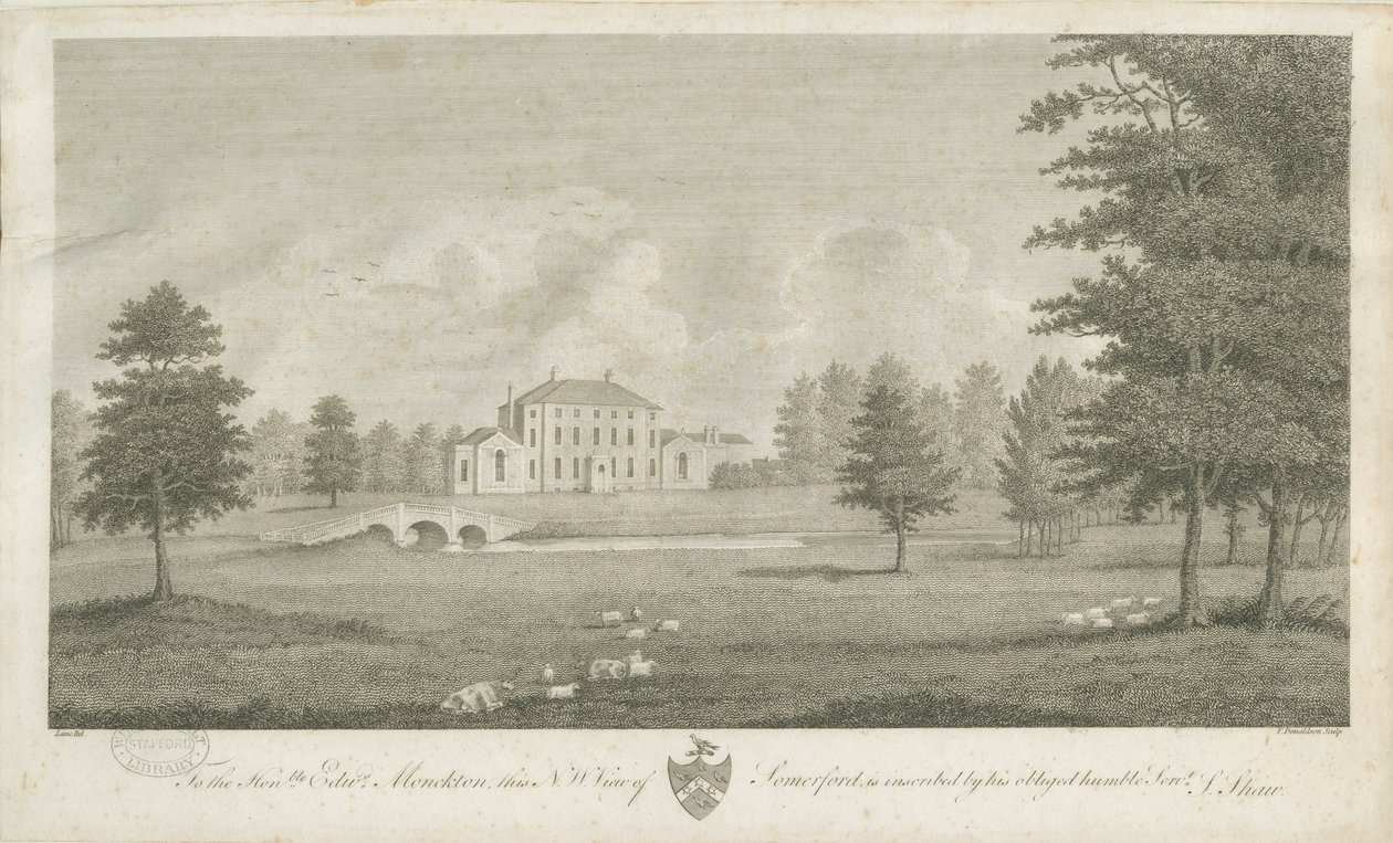 萨默福德·霍尔（Somerford Hall）：雕刻，nd [18世纪末]（印刷） 作者 斯蒂宾肖