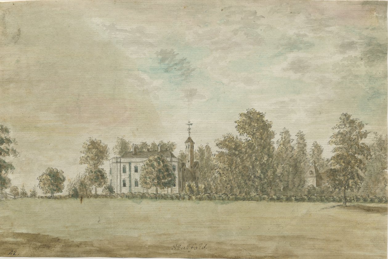 Statfold Hall：水彩画，nd [1762-1802] 作者 斯蒂宾肖