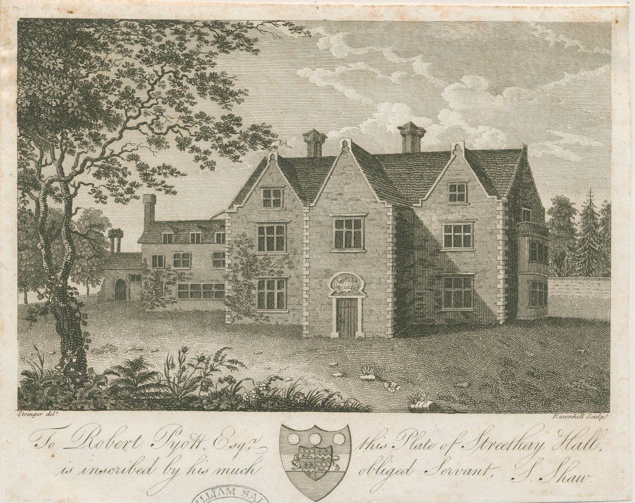 Streethay Hall：版画，nd [18世纪末]（印刷） 作者 斯蒂宾肖