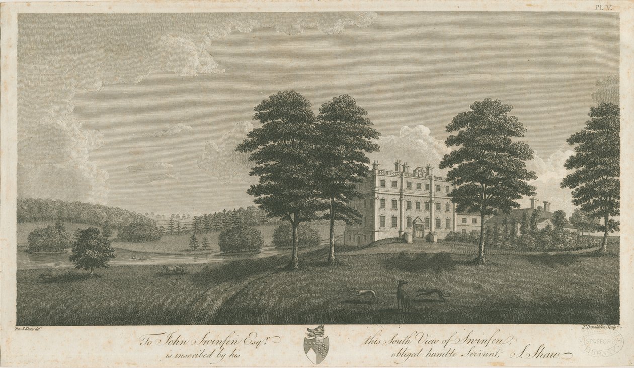 斯温芬·霍尔（Swinfen Hall）：雕刻，nd [1762-1798]（印刷） 作者 斯蒂宾肖