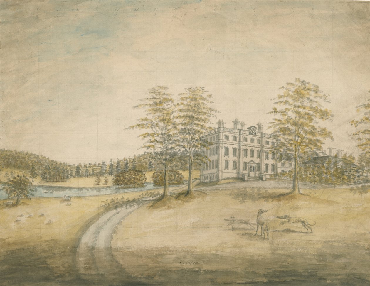 Swinfen Hall：水彩画，nd [c 1762-1798] 作者 斯蒂宾肖