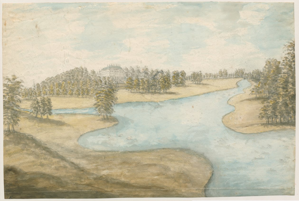 Teddesley Hall：水彩画，nd [1762-1802] 作者 斯蒂宾肖