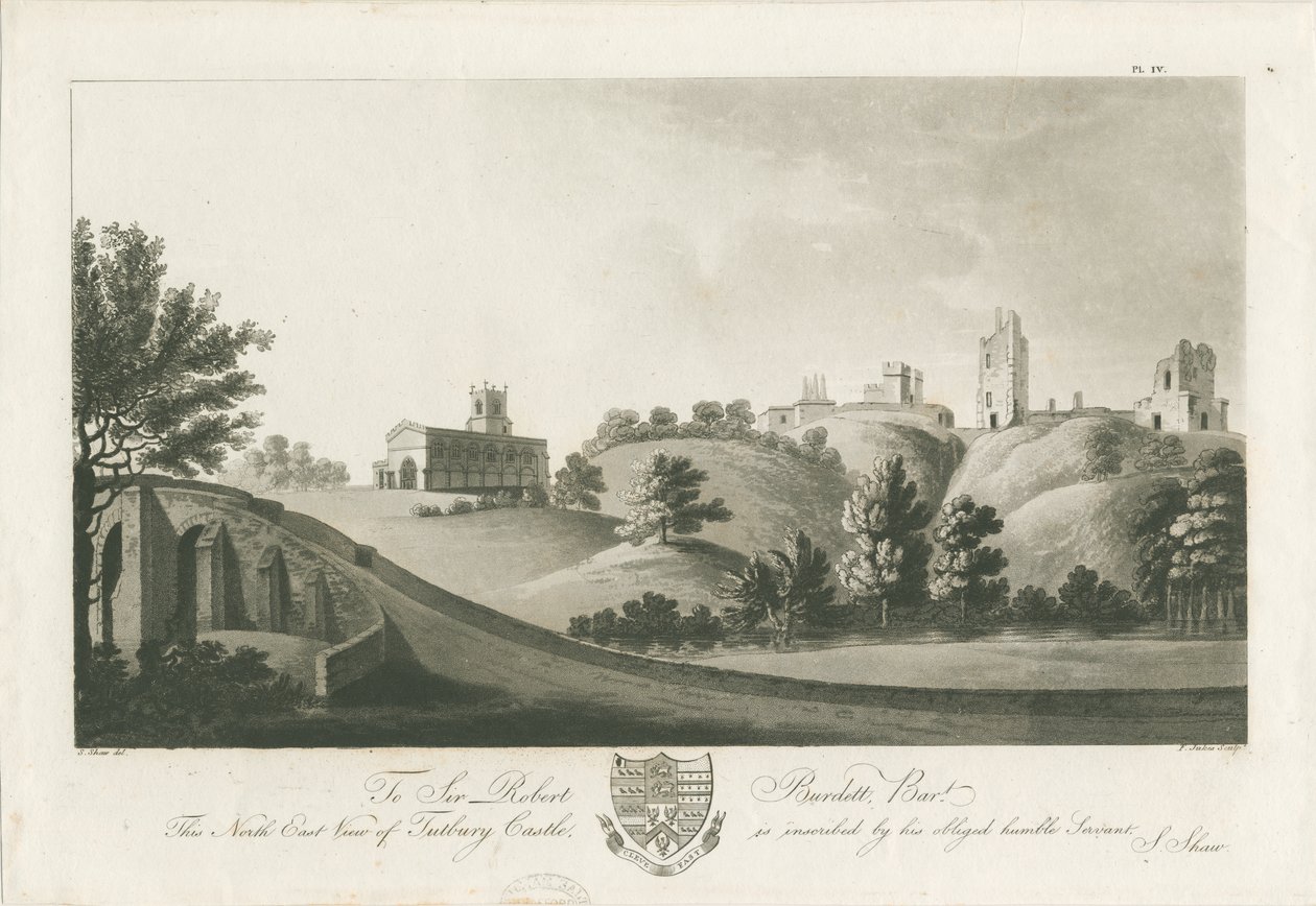 Tutbury城堡-东北部景观：qua刻版画，编号[c 1798]（印刷） 作者 斯蒂宾肖
