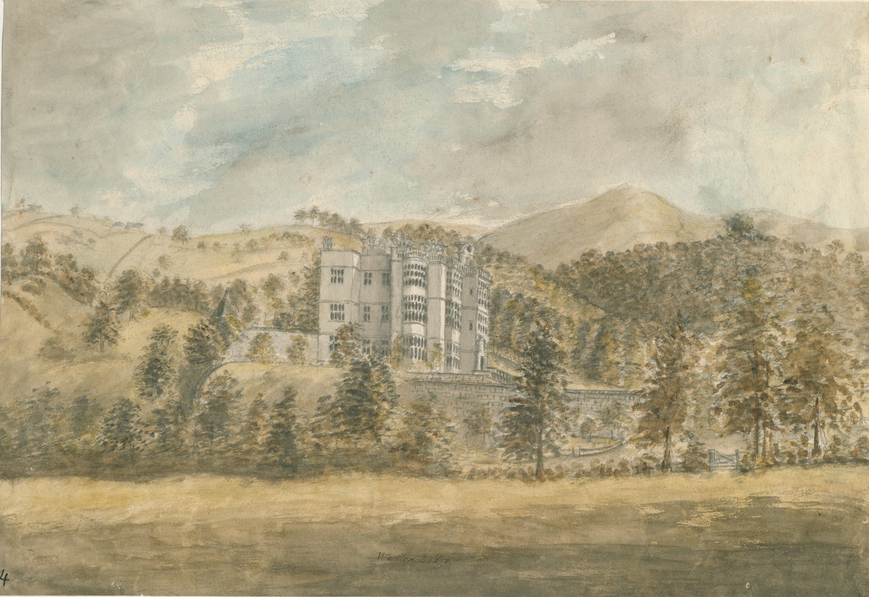 Wootton Lodge：水彩画，nd [1794] 作者 斯蒂宾肖