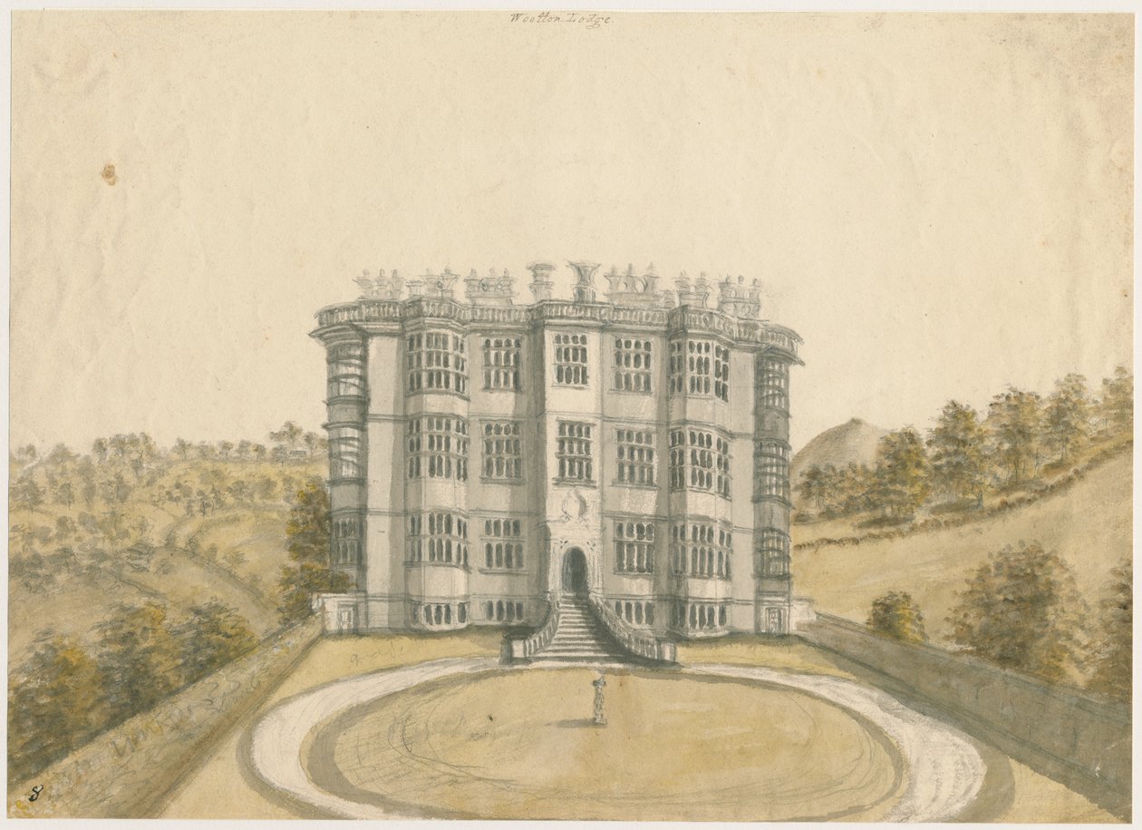 Wootton Lodge：水彩画，nd [1794] 作者 斯蒂宾肖