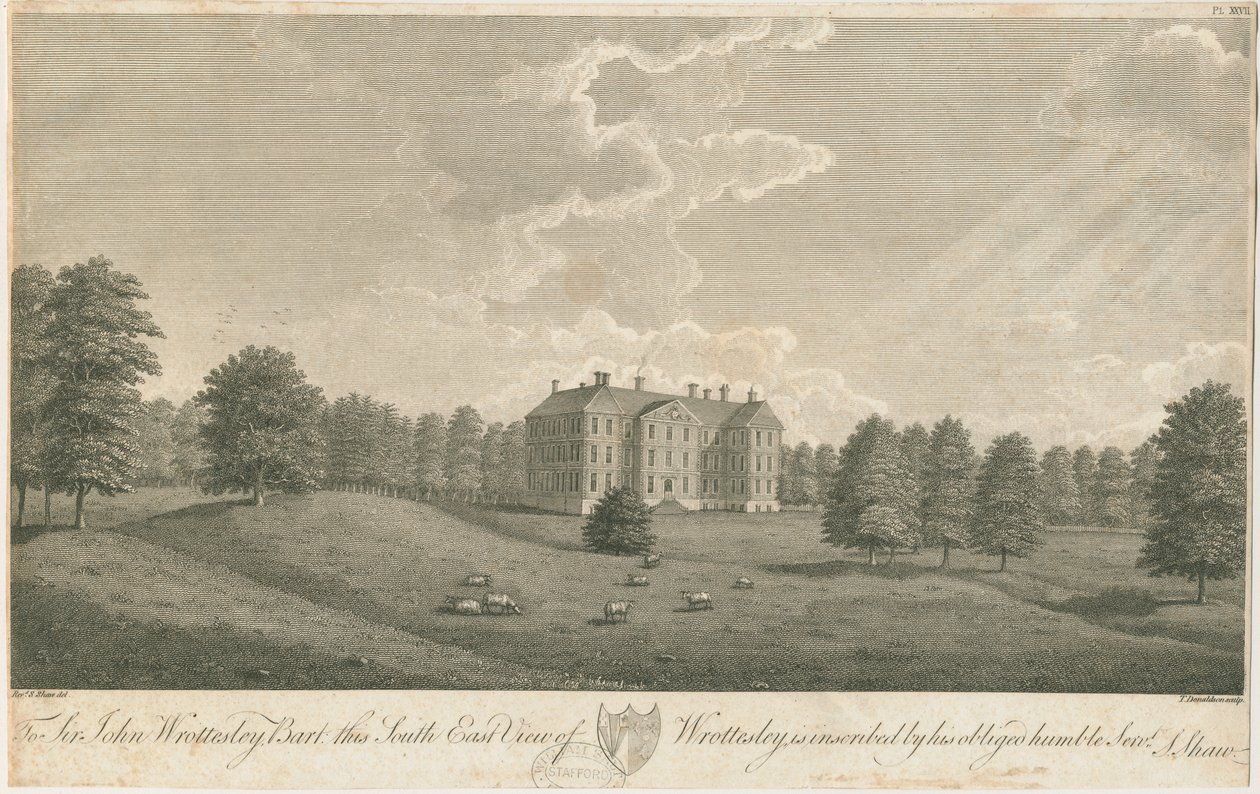 Wrottesley Hall：版画，nd [c 1798]（印刷） 作者 斯蒂宾肖
