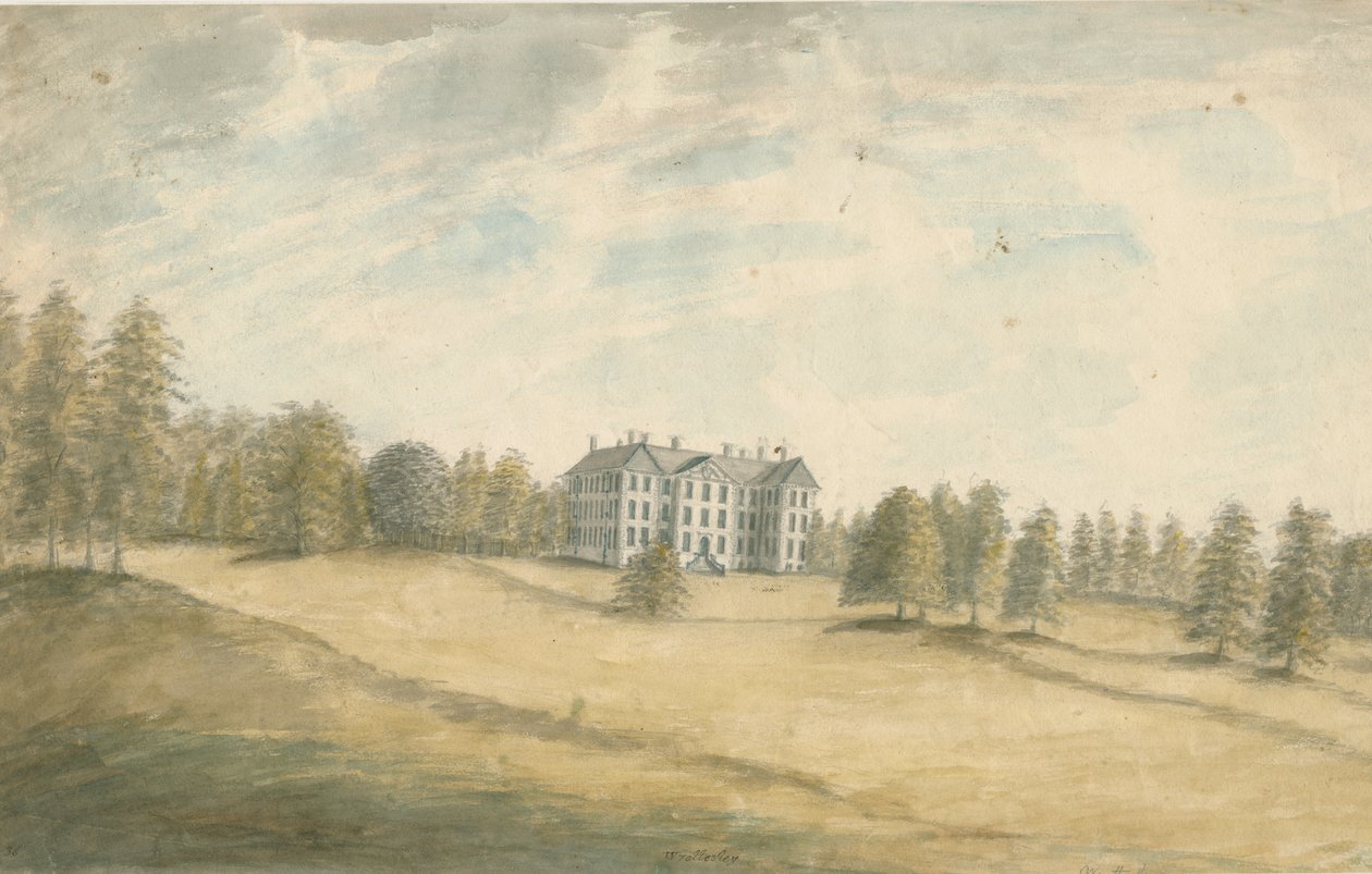 Wrottesley Hall：水彩画，nd [1762-1802] 作者 斯蒂宾肖