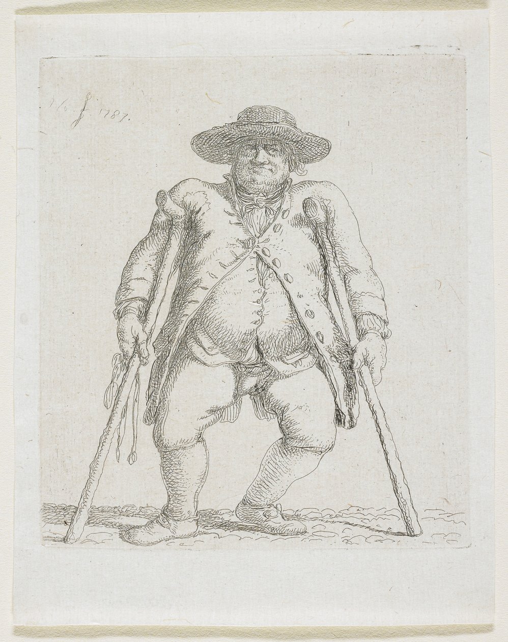 拄拐杖的男子；"奥兰迪尼" 作者 Stefan Juliusz Norblin de la Gourdaine