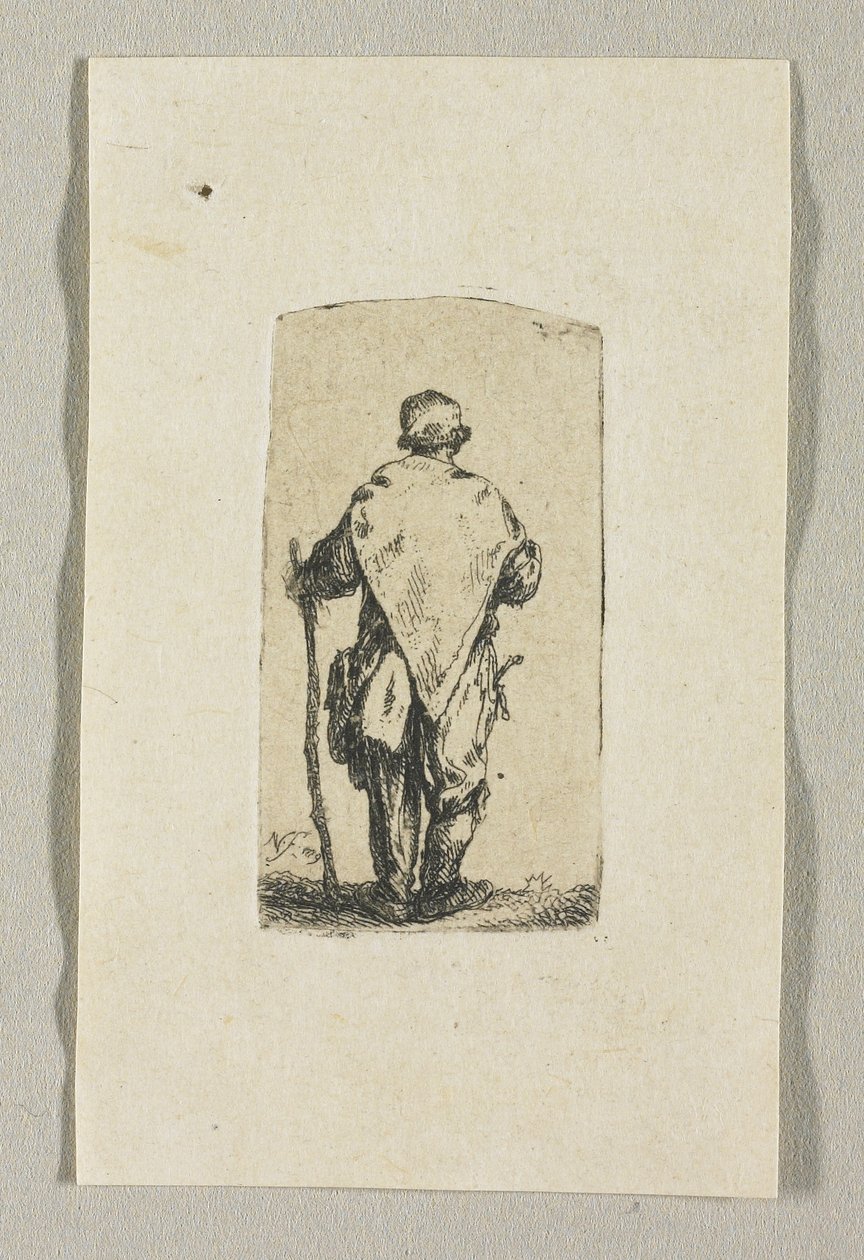 穿着白布的站立男子 作者 Stefan Juliusz Norblin de la Gourdaine