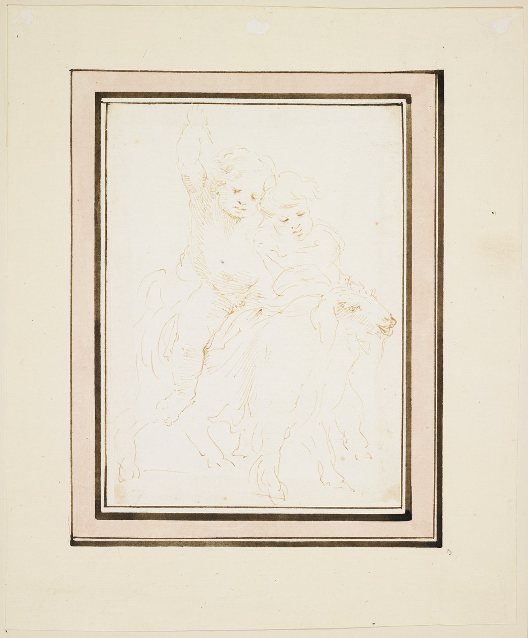 两只山羊皮，c.1640（笔和棕色墨水） 作者 斯蒂法诺·德拉·贝拉