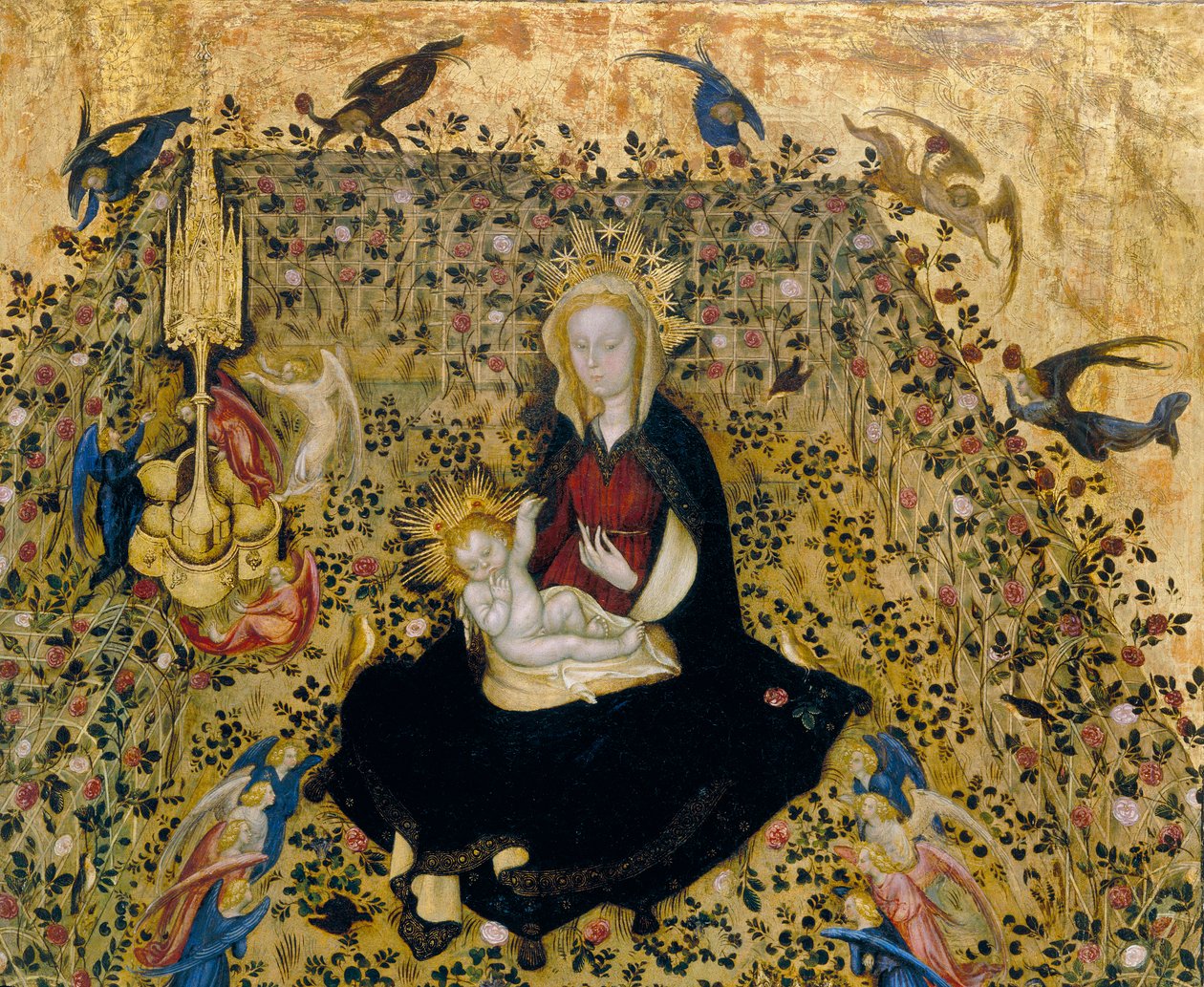 Madonna del Roseto，细节，c.1394-1438 作者 Stefano di Giovanni da Verona