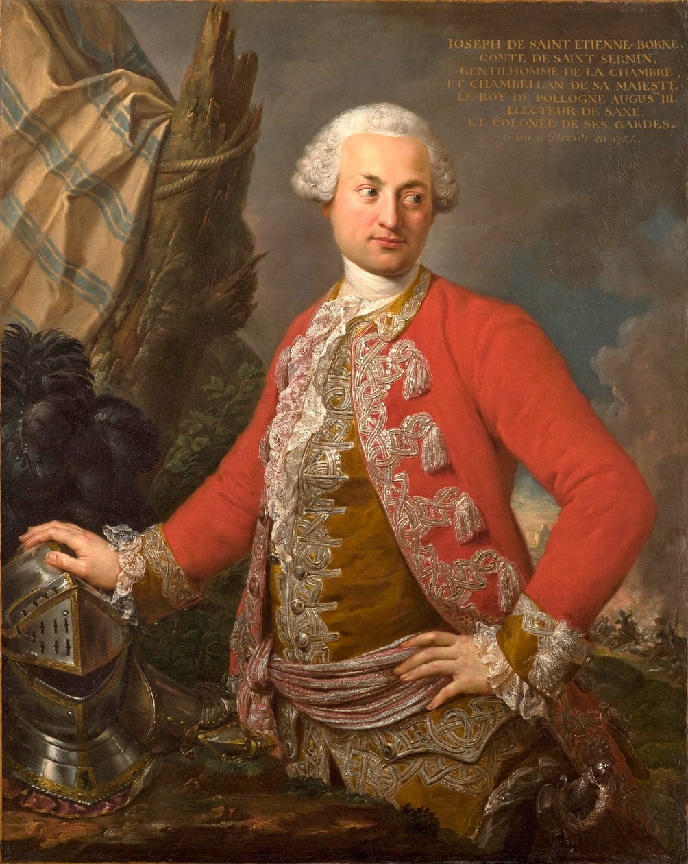 1755年Joseph deSaintÉtienneBorne，Comte de Saint Sernin，皇家波兰人和选举撒克逊张伯伦，卫队队长和步兵副官的肖像 作者 斯蒂法诺·托雷利