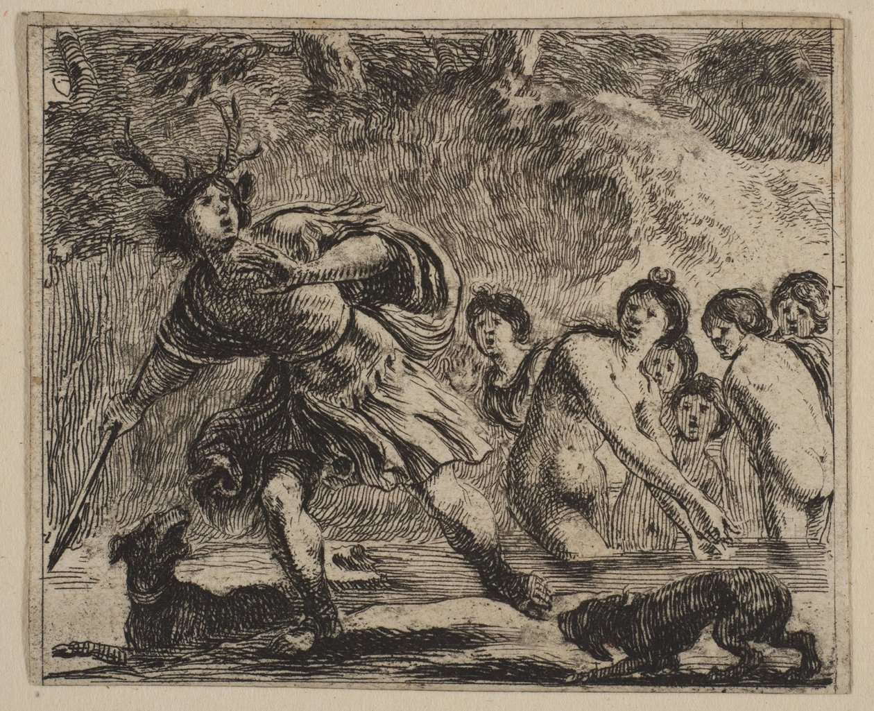 Acteon，来自神话游戏《神秘的神话》，1644年。 作者 斯蒂法诺·德拉·贝拉