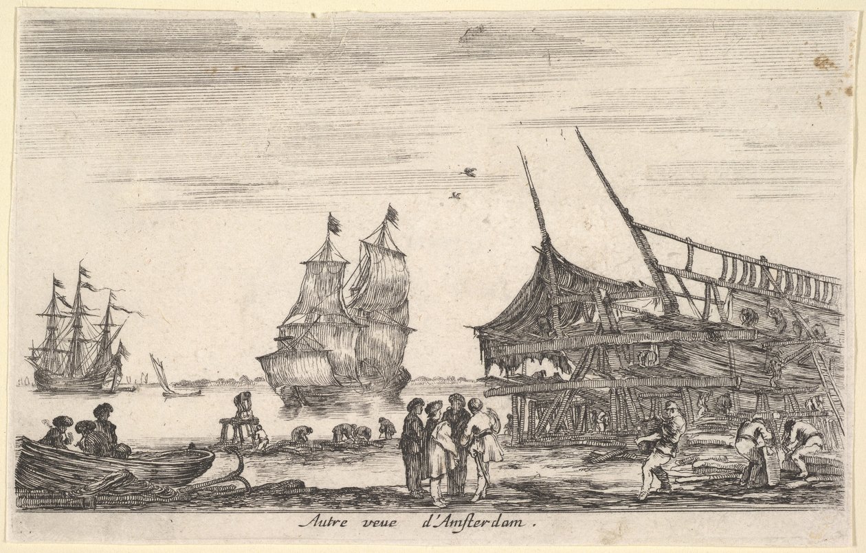 阿姆斯特丹Autre vue dAmsterdam的另一视角，一群四人站在1647年的中心。 作者 斯蒂法诺·德拉·贝拉