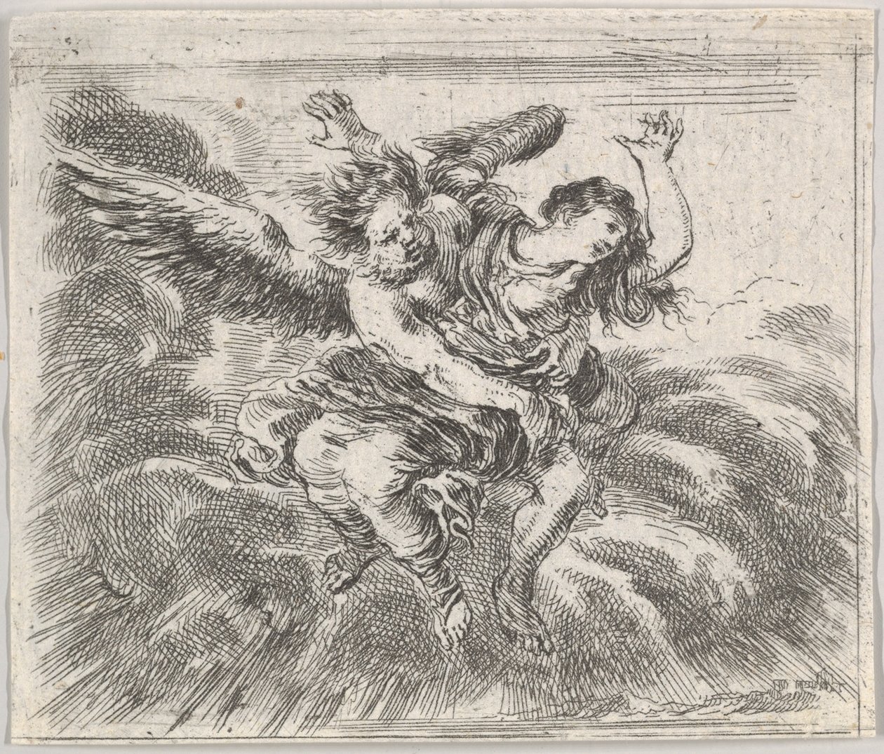 Boreas和Orithyia，摘自神话游戏Jeu de la Mythologie，1644年。 作者 斯蒂法诺·德拉·贝拉