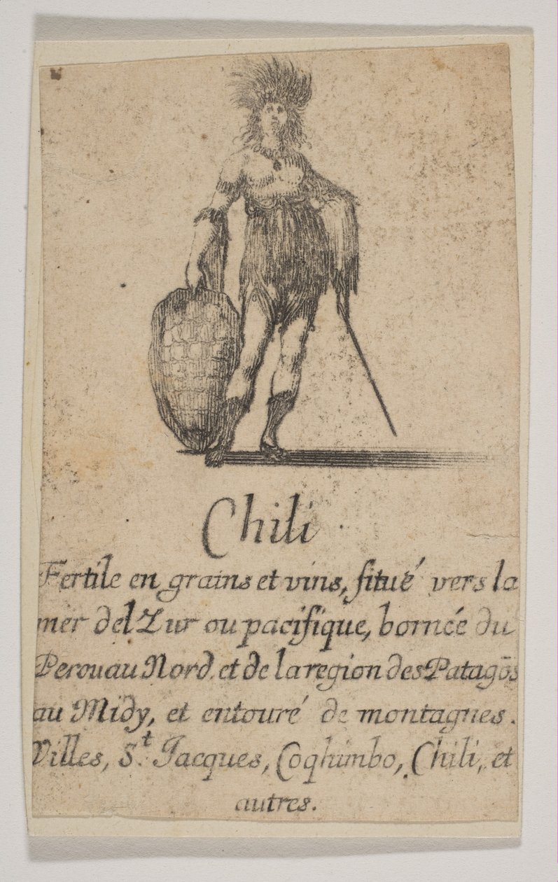 智利，摘自《地理游戏杂志》（Jeu de laGéographie），1644年。 作者 斯蒂法诺·德拉·贝拉