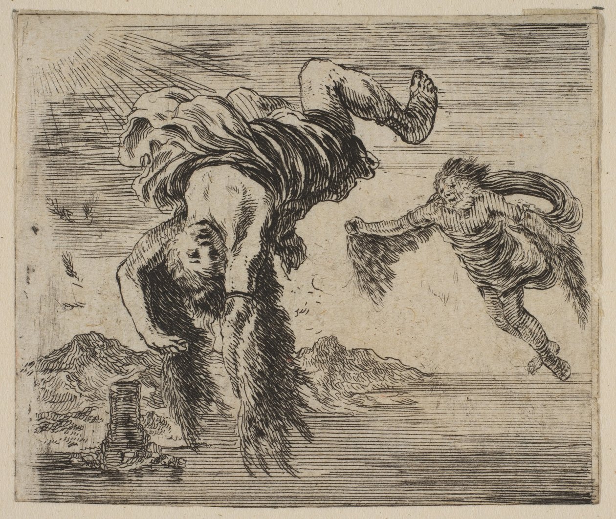 Daedalus和Icarus，来自神话游戏《神秘的神话》（Jeu de la Mythologie），1644年。 作者 斯蒂法诺·德拉·贝拉