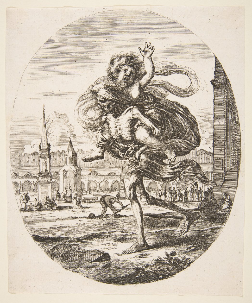 大约五个孩子的死亡，Les cinq Morts，ca。 1648年。 作者 斯蒂法诺·德拉·贝拉