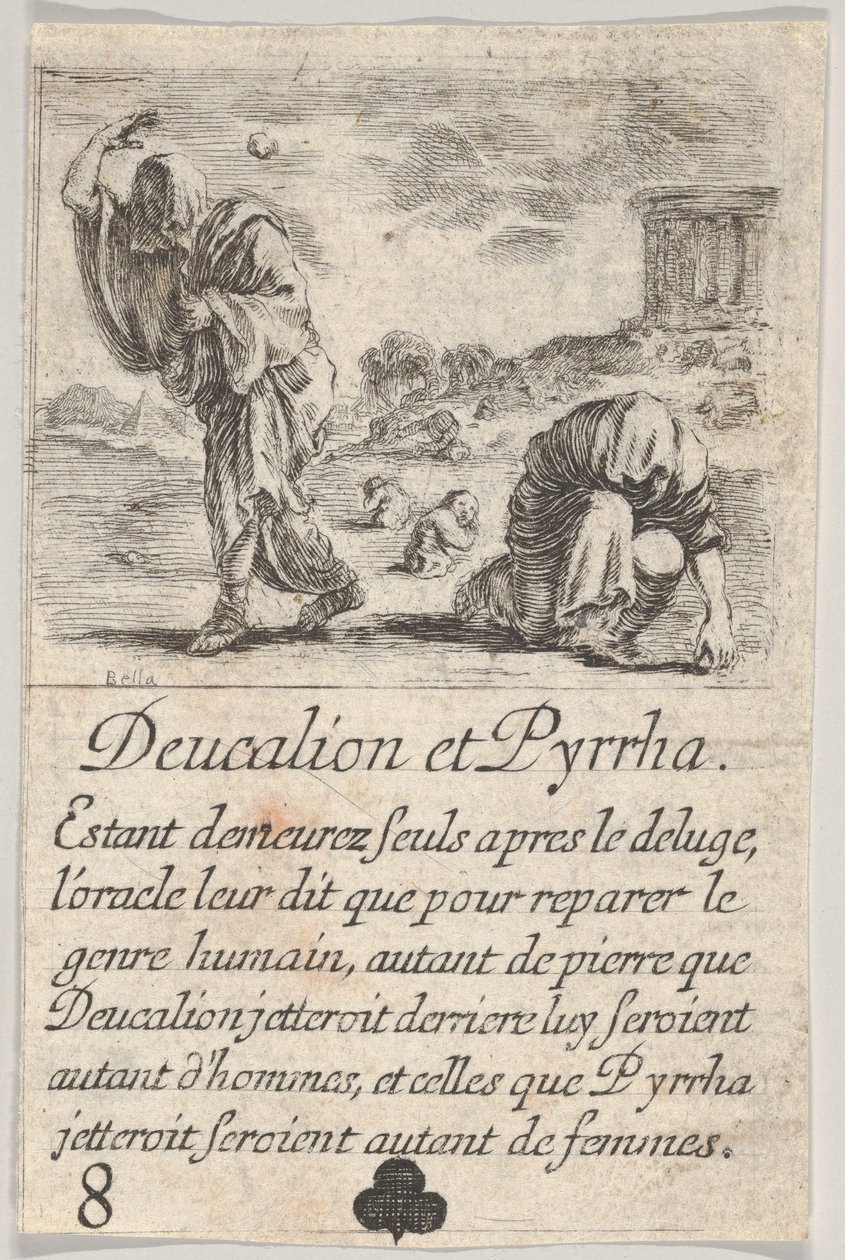 灭绝和止泻，摘自神话游戏《神话传说》（Jeu de la Mythologie），1644年。 作者 斯蒂法诺·德拉·贝拉