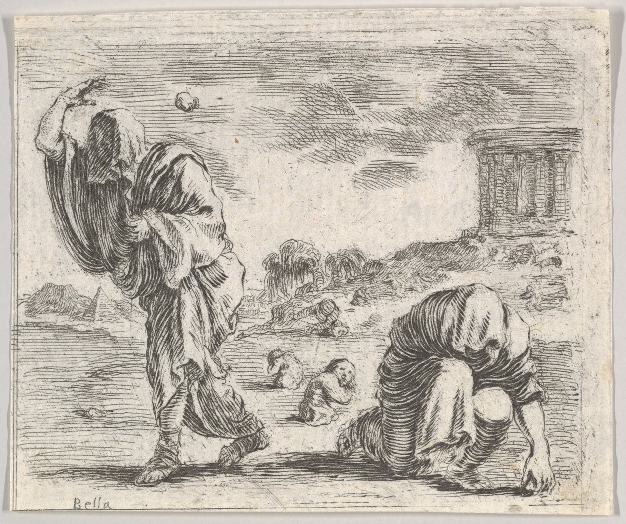 灭绝和止泻，摘自神话游戏《神话传说》（Jeu de la Mythologie），1644年。 作者 斯蒂法诺·德拉·贝拉