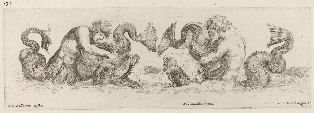海豚和Tritons，可能是1648年。 作者 斯蒂法诺·德拉·贝拉