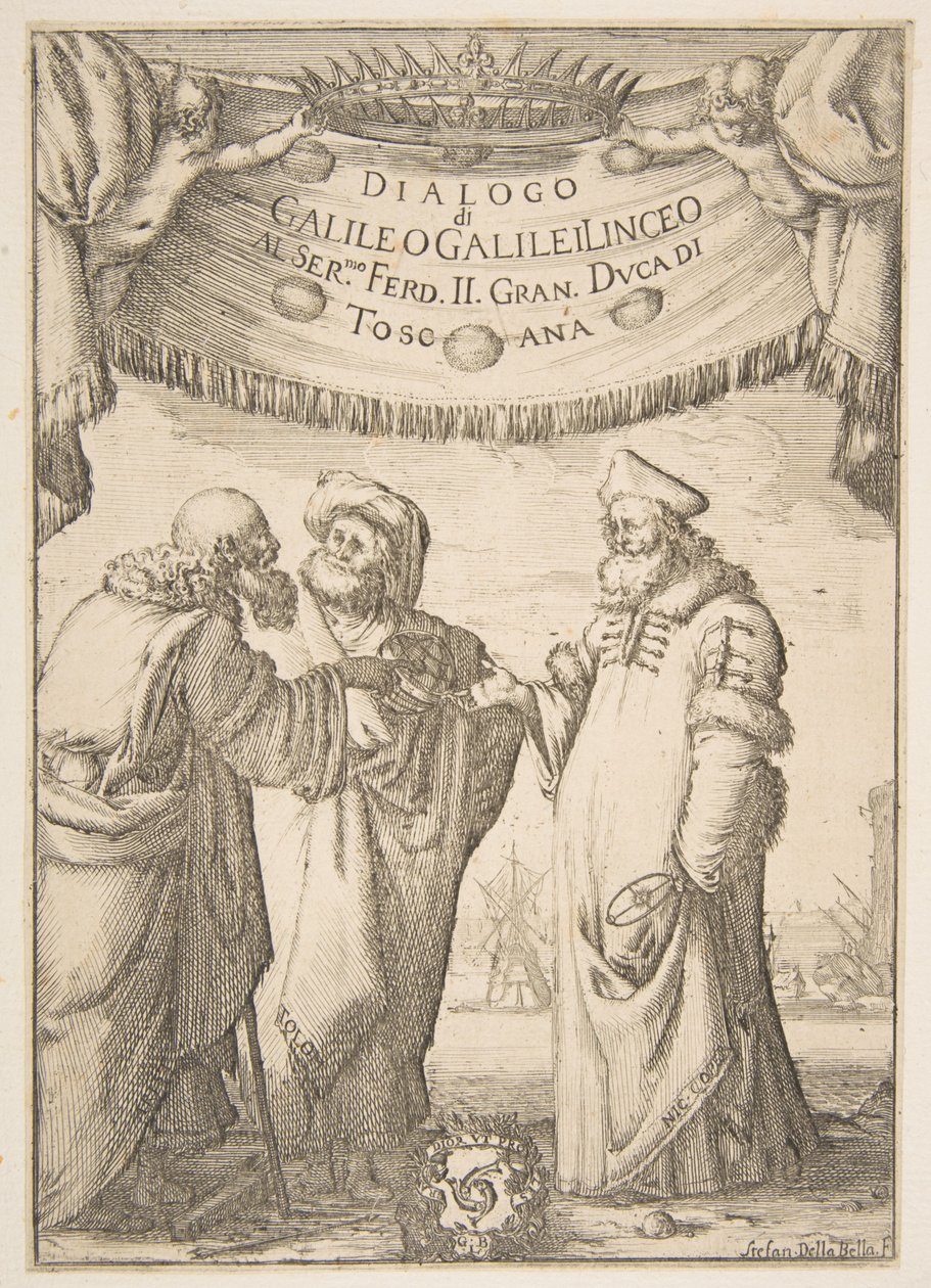 伽利略·伽利莱（Galileo Galilei）的《对话的前沿》，1632年。 作者 斯蒂法诺·德拉·贝拉