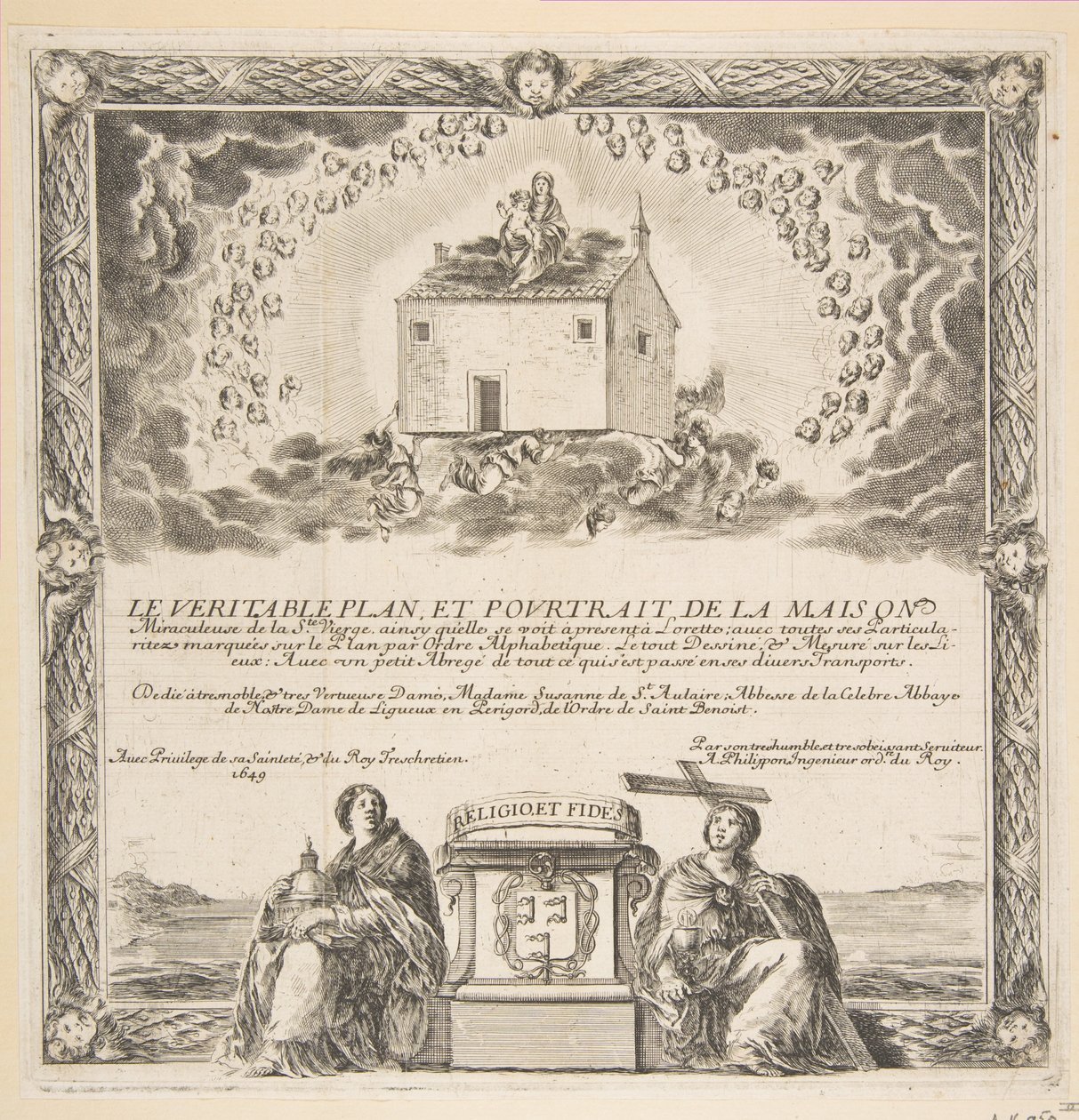 LeVéritablePlan et Pourtrait de la Maison de la Ste的代表作。维尔京，1649年。 作者 斯蒂法诺·德拉·贝拉