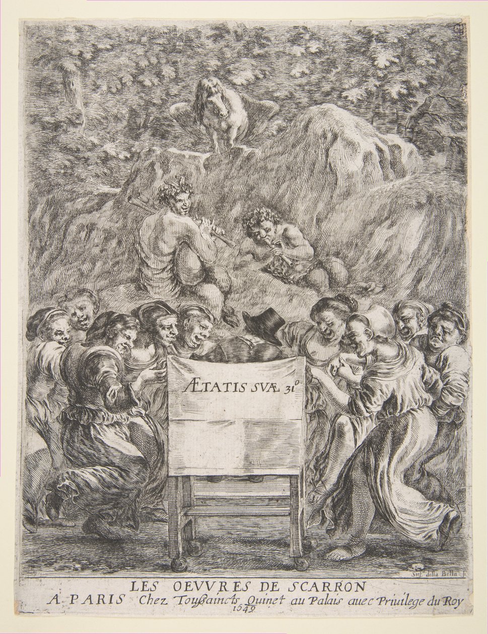 Les Oeuvres de Scarron的正装作品，1649年。 作者 斯蒂法诺·德拉·贝拉