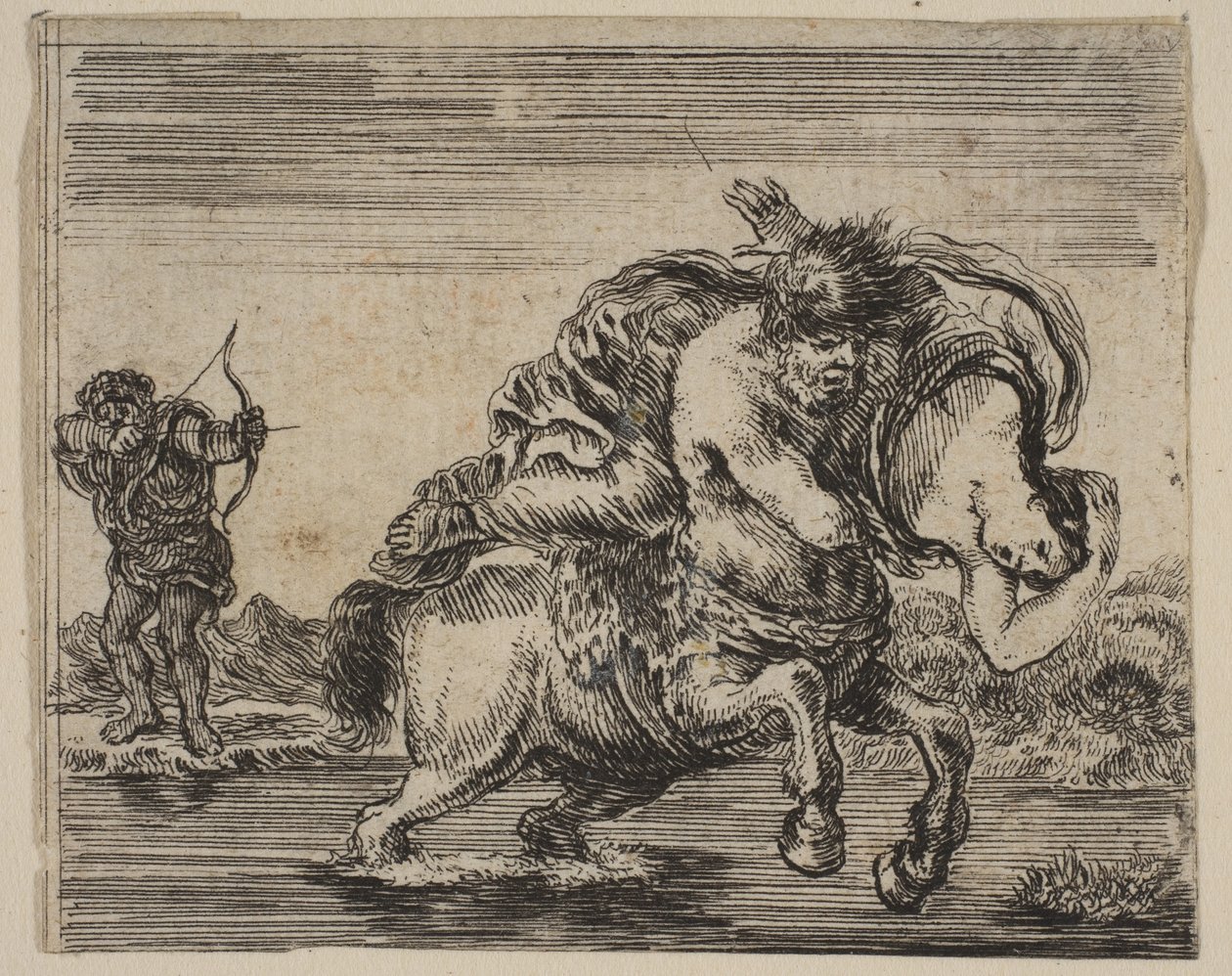 Hercules和Deianira，摘自神话游戏Jeu de la Mythologie，1644年。 作者 斯蒂法诺·德拉·贝拉