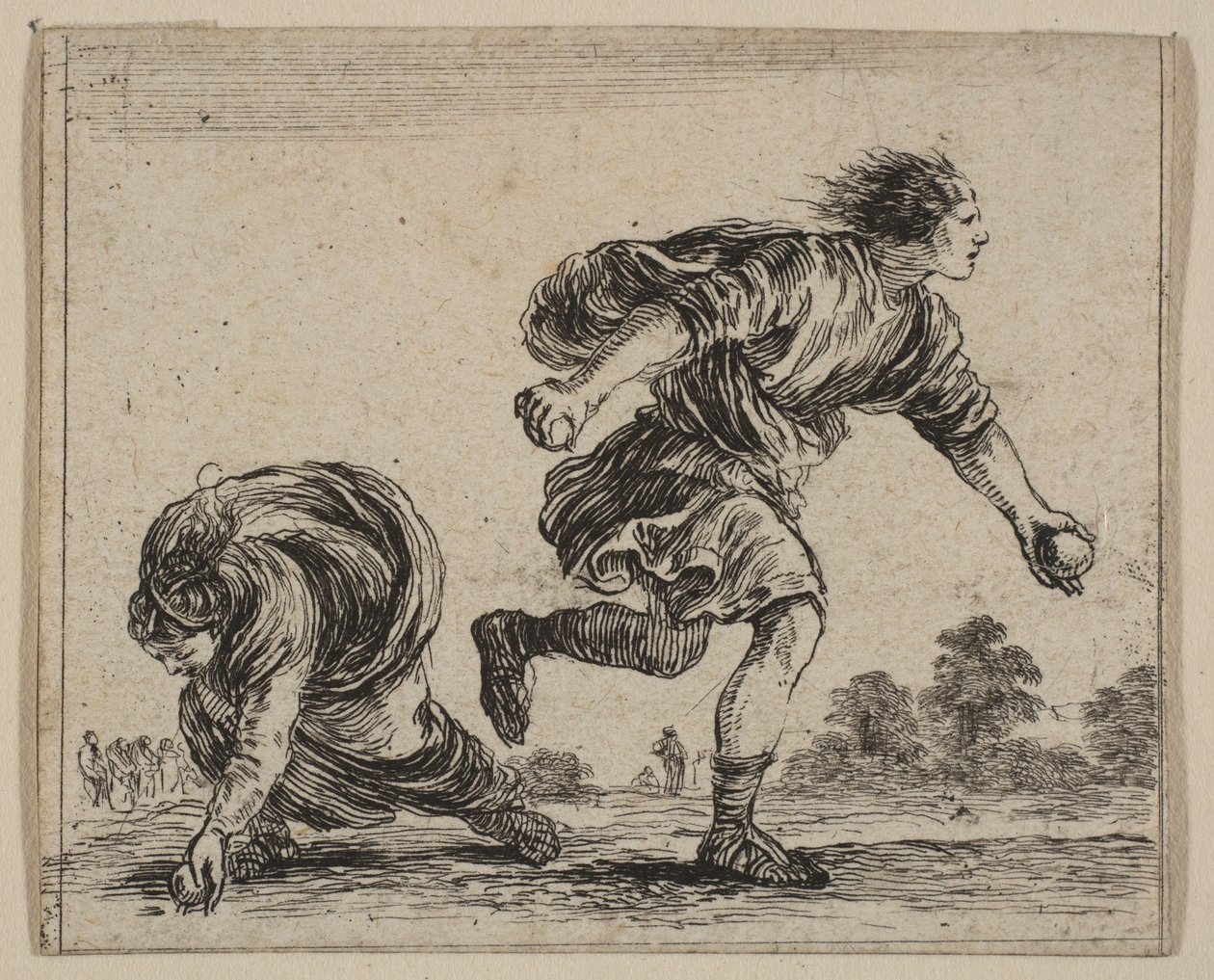 希波米尼和阿塔兰特，出自《神话游戏》Jeu de la Mythologie，1644年。 作者 斯蒂法诺·德拉·贝拉