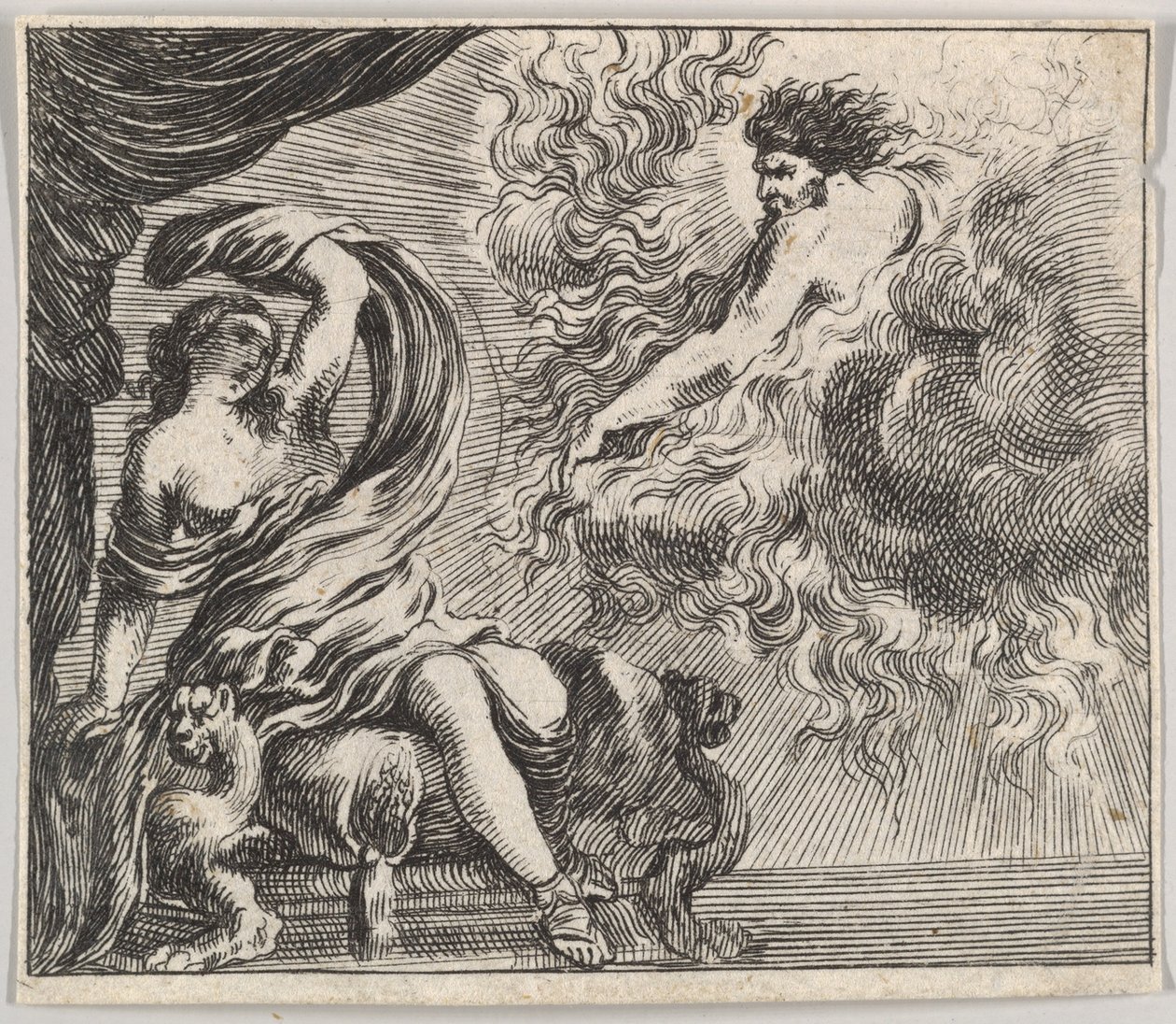 Jupiter和Semele，摘自神话游戏Jeu de la Mythologie，1644年。 作者 斯蒂法诺·德拉·贝拉