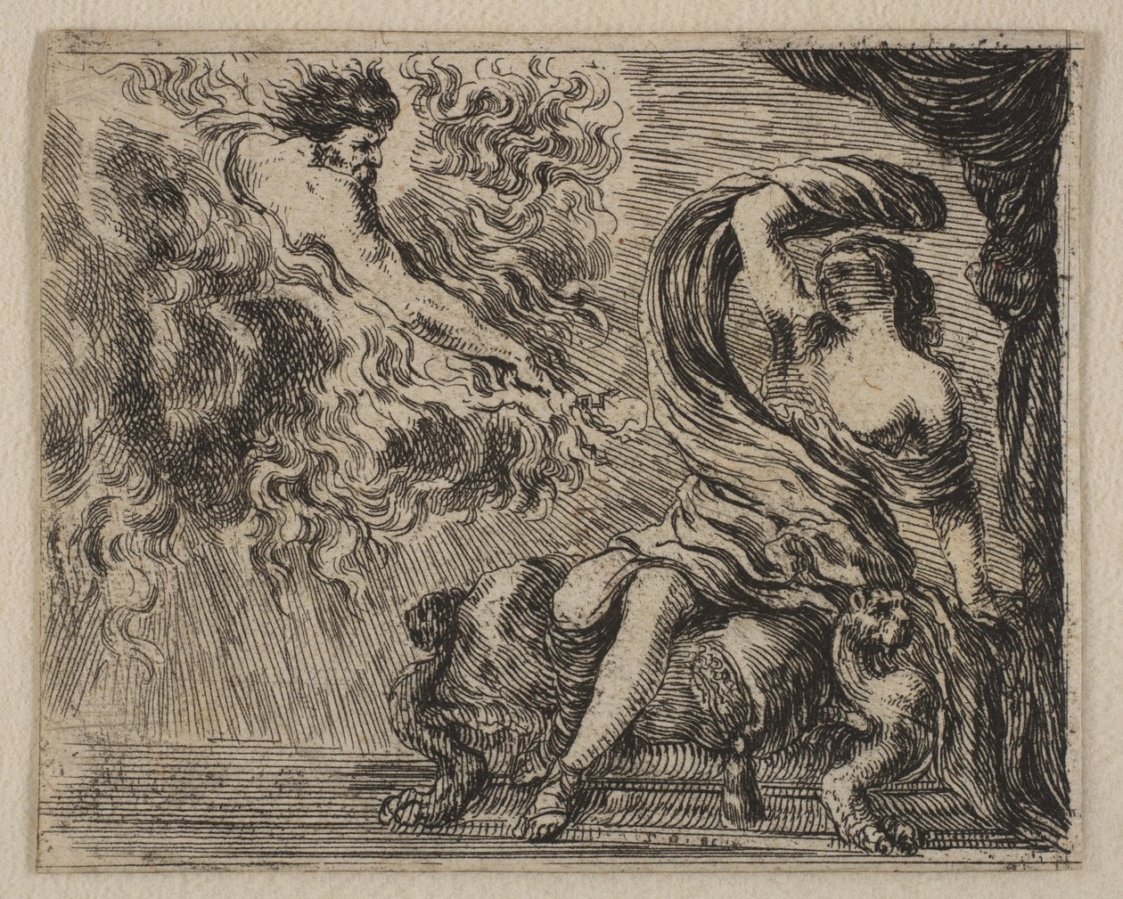 Jupiter和Semele，摘自神话游戏Jeu de la Mythologie，1644年。 作者 斯蒂法诺·德拉·贝拉